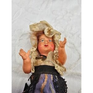 Rare Antique French Petitcollin celluloid dolls hand painted 4 1/2" H total no 9
